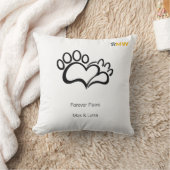 ミニマリスト 犬 猫 肉球 ハート カスタムネーム 枕 (ブランケット)