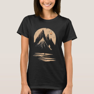 ミニマリスト 登山家 アドベンチャー 日没 荒野 Tシャツ
