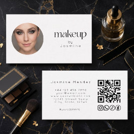 ミニマリスト 白い写真 MUA QRコード ソーシャルアイコン  名刺