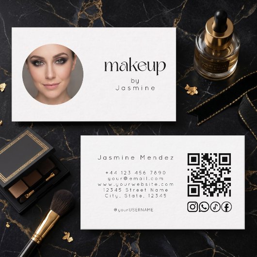 ミニマリスト 白い写真 MUA QRコード ソーシャルアイコン  名刺