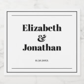 ミニマリスト(白黒) スパークリングワインラベル (シングルラベル)