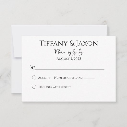 ミニマリスト（白黒） 出欠カード (正面)