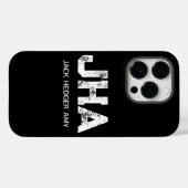 ミニマリスト 白 三文字 モノグラム 名前 黒 Case-Mate iPhoneケース (裏面 (横))