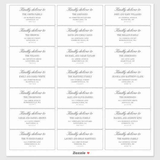 ミニマリスト 白 結婚式 ゲスト住所ラベル シール (シート)