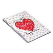 ミニマリスト 秋の恋 ハートにハートの斑点 ノートブック (右側)