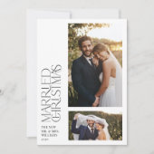 ミニマリスト 結婚したクリスマス 新婚 2枚の写真 シーズンカード (正面)