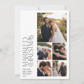 ミニマリスト 結婚クリスマス 新婚 5枚の写真 シーズンカード (正面)