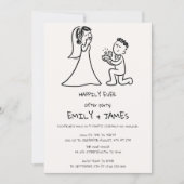 ミニマリスト 結婚式二次会 スケッチ 招待状 (正面)