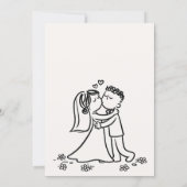 ミニマリスト 結婚式二次会 スケッチ 招待状 (裏面)