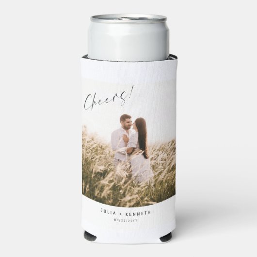 ミニマリスト 結婚式 写真 ワイン スリム缶クーラー (Seltzer正面)