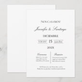 ミニマリスト 結婚式 招待状 (正面/裏面)