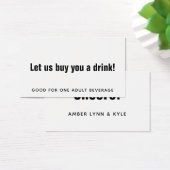 ミニマリスト、編集可能ブラックオンホワイトドリンクチケット (デスク)