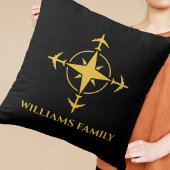 ミニマリスト 航空コンパス 飛行機 旅行 オーダーメイド クッション