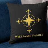 ミニマリスト 航空コンパス 飛行機 旅行 オーダーメイド クッション