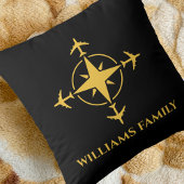 ミニマリスト 航空コンパス 飛行機 旅行 オーダーメイド クッション