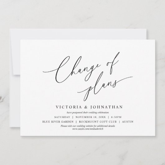 ミニマリスト, 計画変更, 日程変更 招待状 (正面)