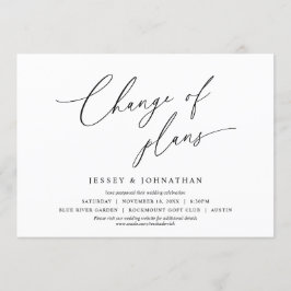 ミニマリスト, 計画変更, 結婚式延期 招待状