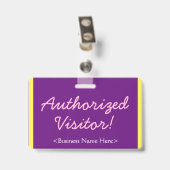 ミニマリスト"許可された訪問者！" バッジ (裏面 （クリップ付）)