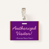 ミニマリスト"許可された訪問者！" バッジ (裏面クリップ)