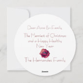 ミニマリスト 赤い花 白い背景 クリスマス (裏面)