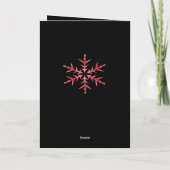 ミニマリスト 赤い雪の結晶 手描きアート カード (裏面)