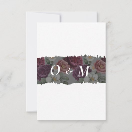 ミニマリスト 赤ワインブルゴーニュ 2枚の写真でお知らせ 招待状 (裏面)