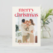 ミニマリスト 赤 モダン カスタム 写真 クリスマス (スタンド正面)