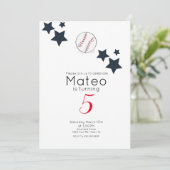 ミニマリスト 野球スター 誕生日パーティー 招待状 (スタンド正面)