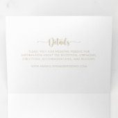 ミニマリスト・金ゴールド・結婚カリグラフィ 三つ折り招待状 (内部最初)