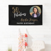 ミニマリスト 50歳 お誕生日おめでとう 写真 50歳の誕生日 横断幕 (インサイチュ)