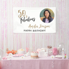 ミニマリスト 50歳 お誕生日おめでとう 50th バースデー 写真 横断幕