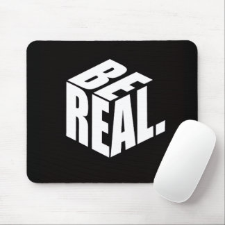 ミニマリスト "BE REAL." キューブタイポグラフィーマウスパッド マウスパッド