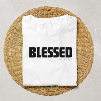 ミニマリスト BLESSED 詩篇119:1 キリスト教の信仰 Tシャツ