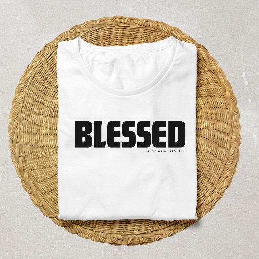 ミニマリスト BLESSED 詩篇119:1 キリスト教の信仰 Tシャツ