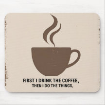 ミニマリスト「But First, Coffee」マウスパッド - スタイリッシュ