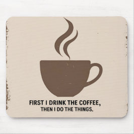 ミニマリスト「But First, Coffee」マウスパッド - スタイリッシュ マウスパッド