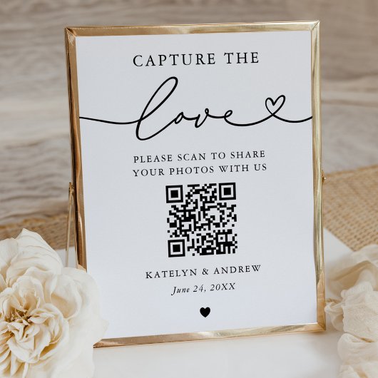 ミニマリスト Capture the Love QR 写真ハート ポスター