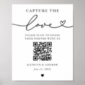 ミニマリスト Capture the Love QR 写真ハート ポスター (正面)
