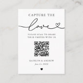 ミニマリスト Capture the Love QR 写真 ハート 名刺 (正面)
