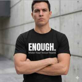 ミニマリスト ENOUGH 声を上げよう タイポグラフィ Tシャツ