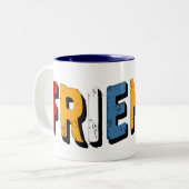 ミニマリスト"FRIENDS"マグカップデザイン ツートーンマグカップ (正面左)