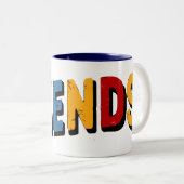 ミニマリスト"FRIENDS"マグカップデザイン ツートーンマグカップ (正面右)