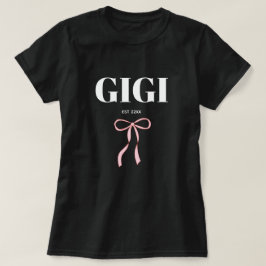 ミニマリスト GIGI Est かわいいリボン ピンク Tシャツ