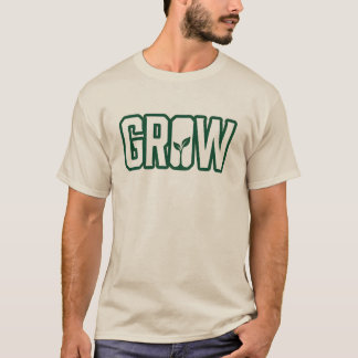 ミニマリスト "GROW" プラントラバー & スプラウト Tシャツ