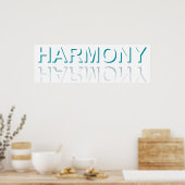 ミニマリスト HARMONY テキスト 水面の反射と影 ポスター (キッチン)