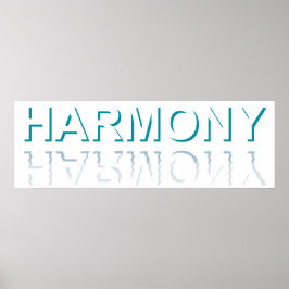 ミニマリスト HARMONY テキスト 水面の反射と影 ポスター