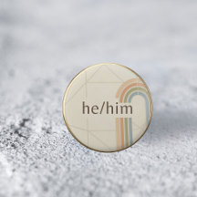 ミニマリスト He/Him 代名詞 LGBTQ プライド ピン