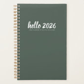ミニマリスト Hello 2026 グリーンプランナー プランナー手帳 (正面)