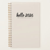ミニマリスト Hello 2026 サンド プランナー手帳 (正面)
