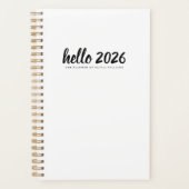 ミニマリスト Hello 2026 ホワイト プランナー手帳 (正面)